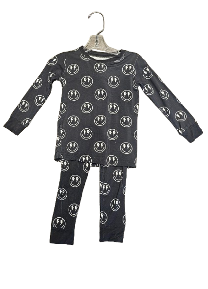 Black smiley face bamboo pj