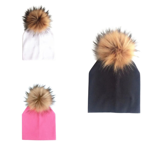 Cotton Beanies with Pom