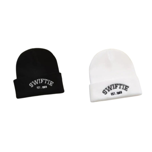 Black and white Swifty beanie