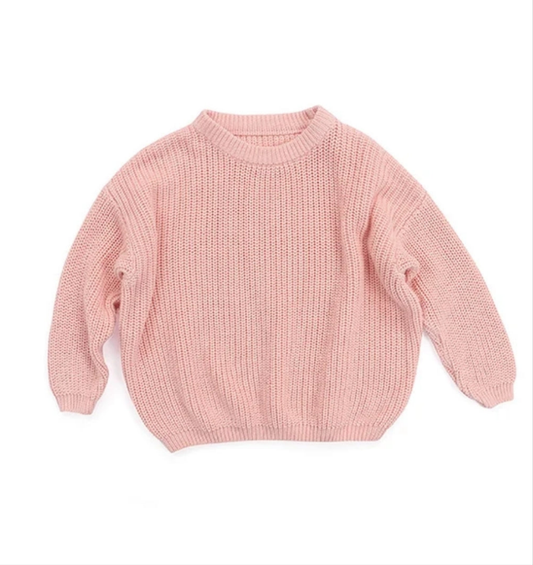 Pink knit oversized sweater