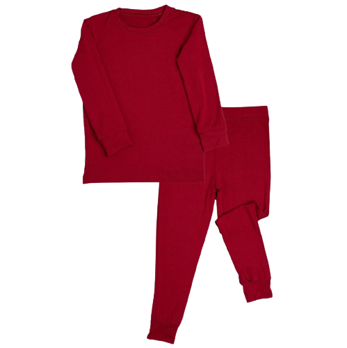 Pip and phee - cranberry red 2 peice bamboo pj