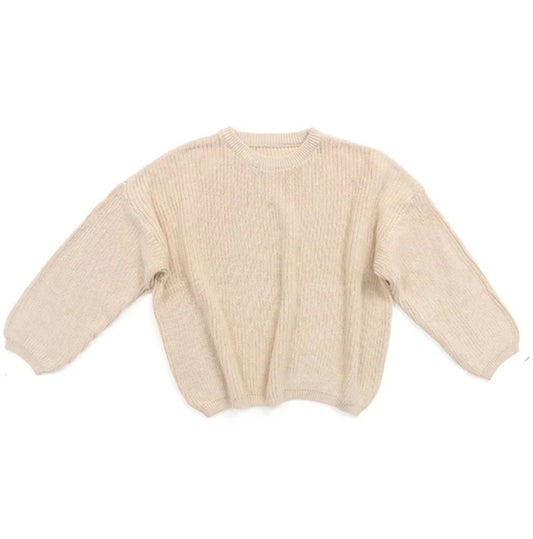 Beige knit oversized sweater
