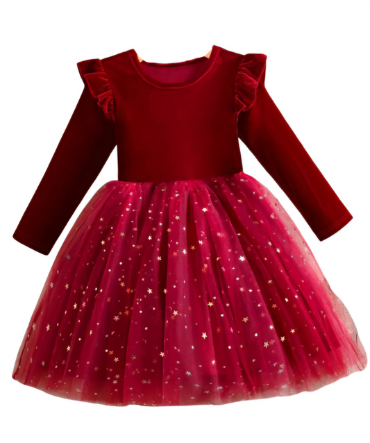 Red velvet star dress