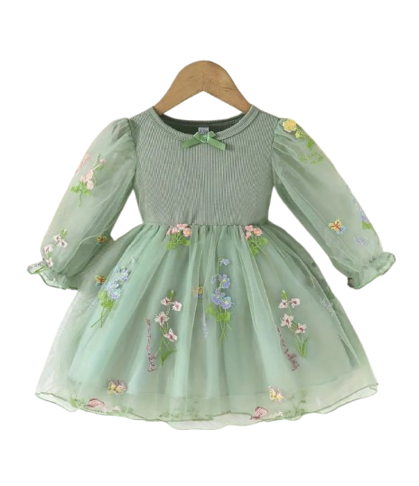 Baby green floral dress