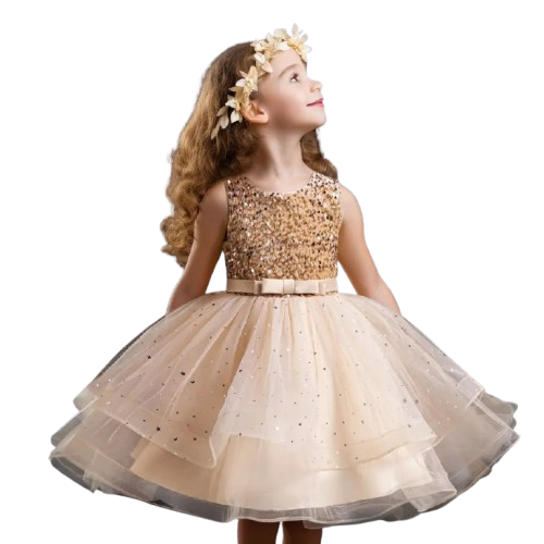 Gold luster dust party dress